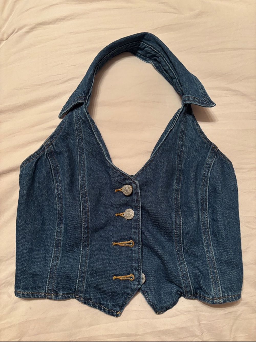 Levi’s Denim Halter Button-Front Vest